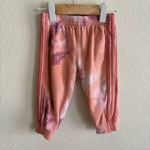 Adidas Baby Girl 12m Peach Tie-Dye Joggers